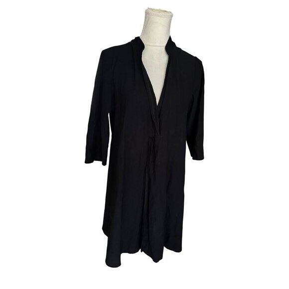 Vintage Eileen Fisher Gordian Knot Tie Clasp Open Front Dress Lightweight Size L - Picture 12 of 13